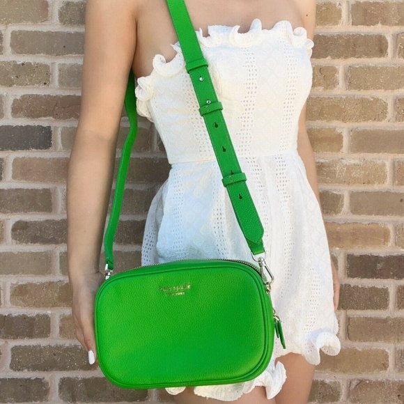 Kate Spade Astrid Oval Crossbody Leather Camera Bag Green Jay - Picture 5 of 5